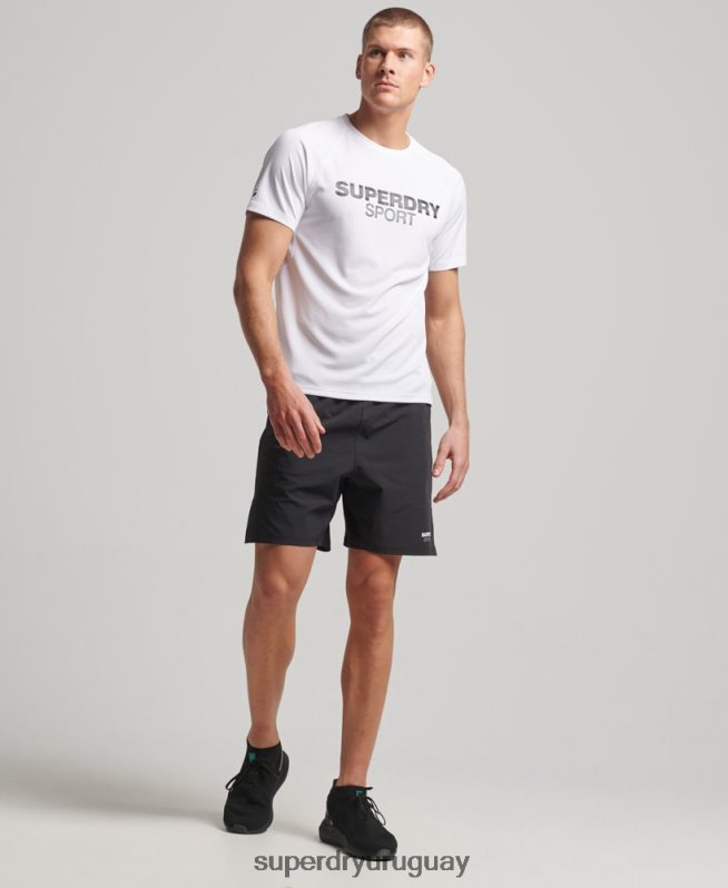 uy Superdry hombres pantalones cortos híbridos de tren negro DT2N8Z292 ropa