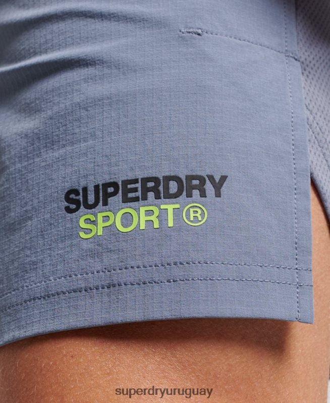 uy Superdry hombres pantalones cortos híbridos de tren púrpura DT2N8Z1408 ropa