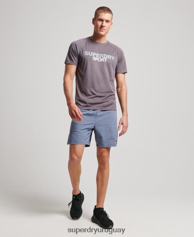 uy Superdry hombres pantalones cortos híbridos de tren púrpura DT2N8Z1408 ropa