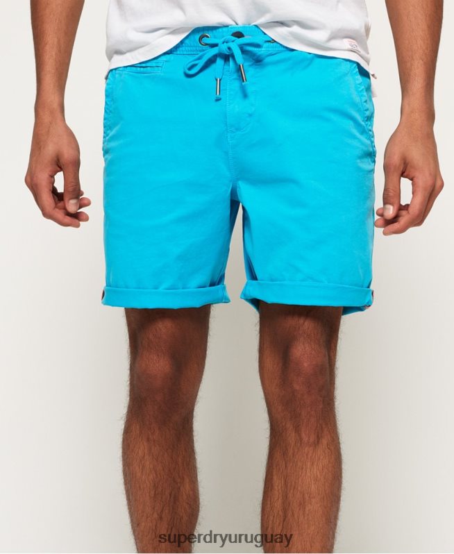 uy Superdry hombres pantalones cortos quemados por el sol azul claro DT2N8Z376 ropa