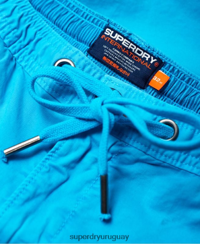 uy Superdry hombres pantalones cortos quemados por el sol azul claro DT2N8Z376 ropa