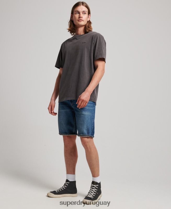 uy Superdry hombres pantalones cortos rectos azul oscuro DT2N8Z110 ropa