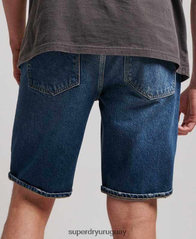 uy Superdry hombres pantalones cortos rectos azul oscuro DT2N8Z110 ropa
