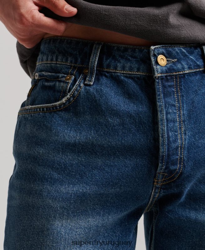uy Superdry hombres pantalones cortos rectos azul oscuro DT2N8Z110 ropa