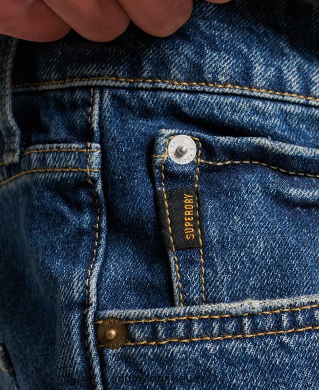 uy Superdry hombres pantalones cortos rectos azul oscuro DT2N8Z110 ropa