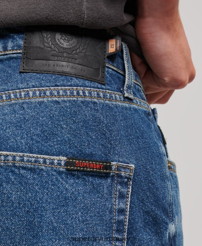 uy Superdry hombres pantalones cortos rectos azul oscuro DT2N8Z110 ropa
