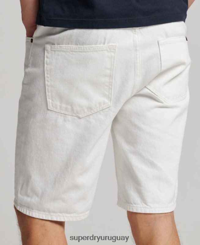 uy Superdry hombres pantalones cortos rectos blanco DT2N8Z52 ropa