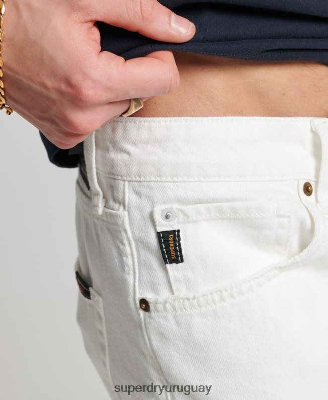 uy Superdry hombres pantalones cortos rectos blanco DT2N8Z52 ropa