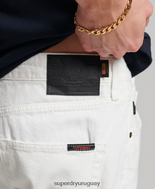 uy Superdry hombres pantalones cortos rectos blanco DT2N8Z52 ropa