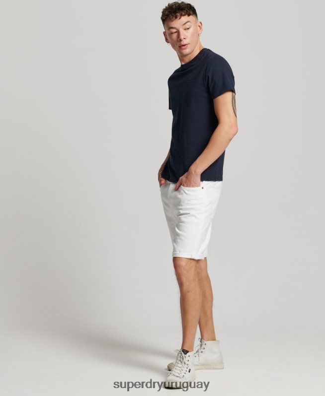 uy Superdry hombres pantalones cortos rectos blanco DT2N8Z52 ropa