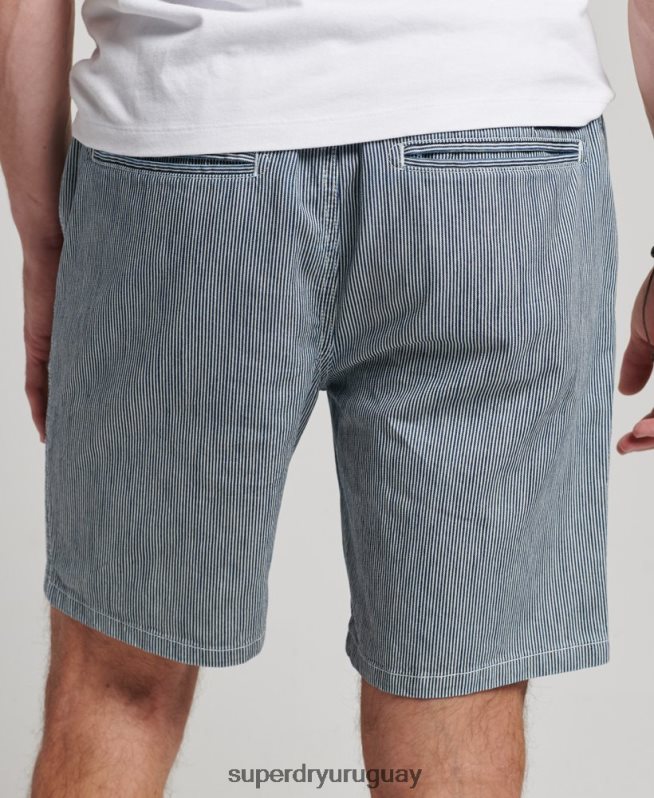 uy Superdry hombres pantalones cortos sobreteñidos azul claro DT2N8Z259 ropa