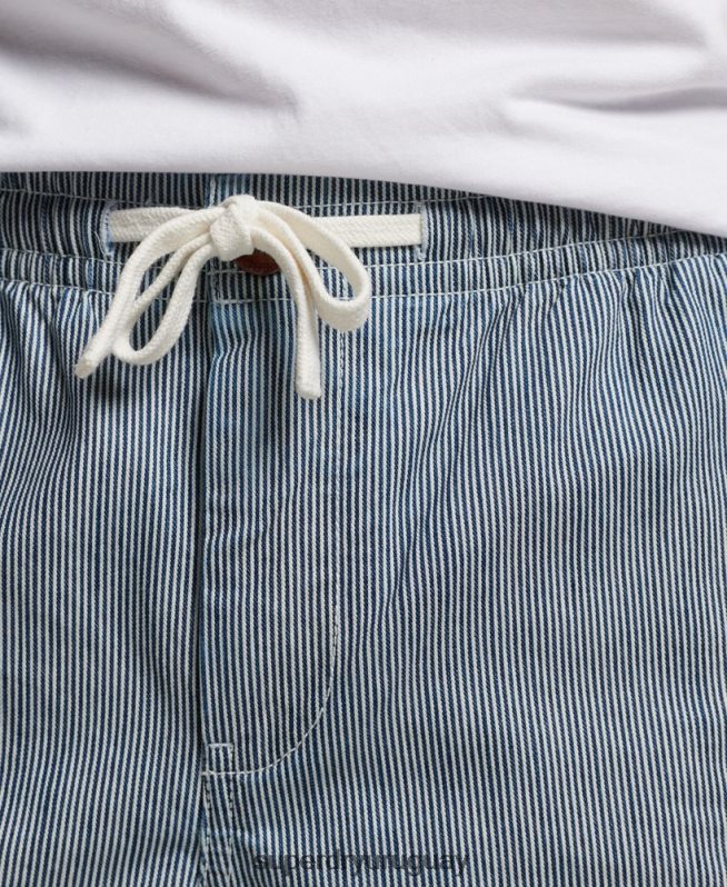 uy Superdry hombres pantalones cortos sobreteñidos azul claro DT2N8Z259 ropa