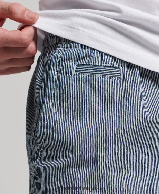 uy Superdry hombres pantalones cortos sobreteñidos azul claro DT2N8Z259 ropa