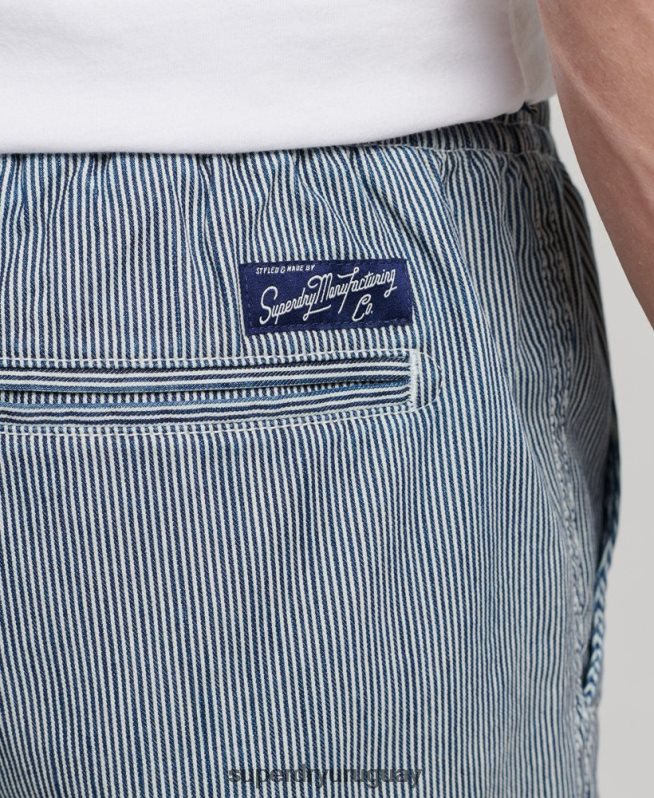 uy Superdry hombres pantalones cortos sobreteñidos azul claro DT2N8Z259 ropa