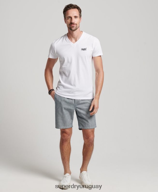 uy Superdry hombres pantalones cortos sobreteñidos azul claro DT2N8Z259 ropa