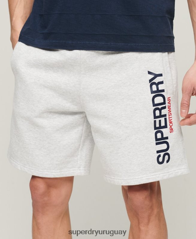 uy Superdry hombres pantalones cortos sueltos de ropa deportiva gris DT2N8Z321 ropa