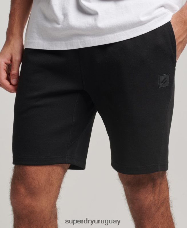uy Superdry hombres pantalones cortos tecnológicos negro DT2N8Z287 ropa