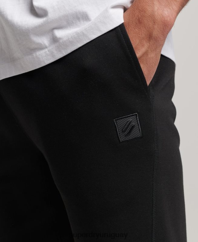 uy Superdry hombres pantalones cortos tecnológicos negro DT2N8Z287 ropa