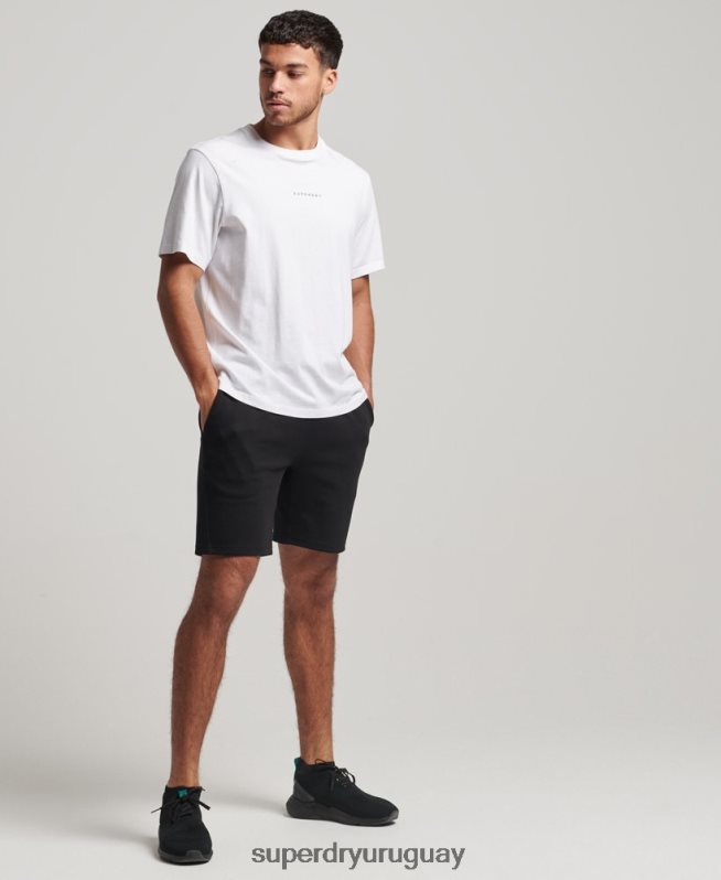 uy Superdry hombres pantalones cortos tecnológicos negro DT2N8Z287 ropa