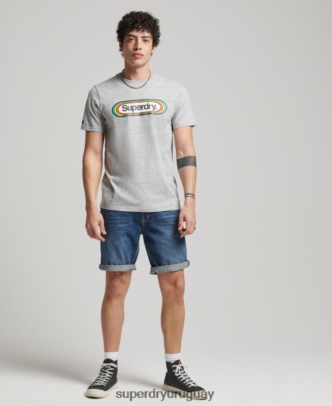 uy Superdry hombres short recto vintage de algodón orgánico azul oscuro DT2N8Z273 ropa