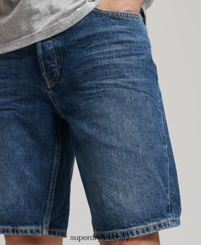 uy Superdry hombres short recto vintage de algodón orgánico azul oscuro DT2N8Z273 ropa