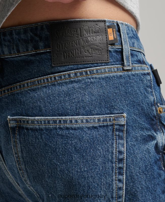 uy Superdry hombres short recto vintage de algodón orgánico azul oscuro DT2N8Z273 ropa