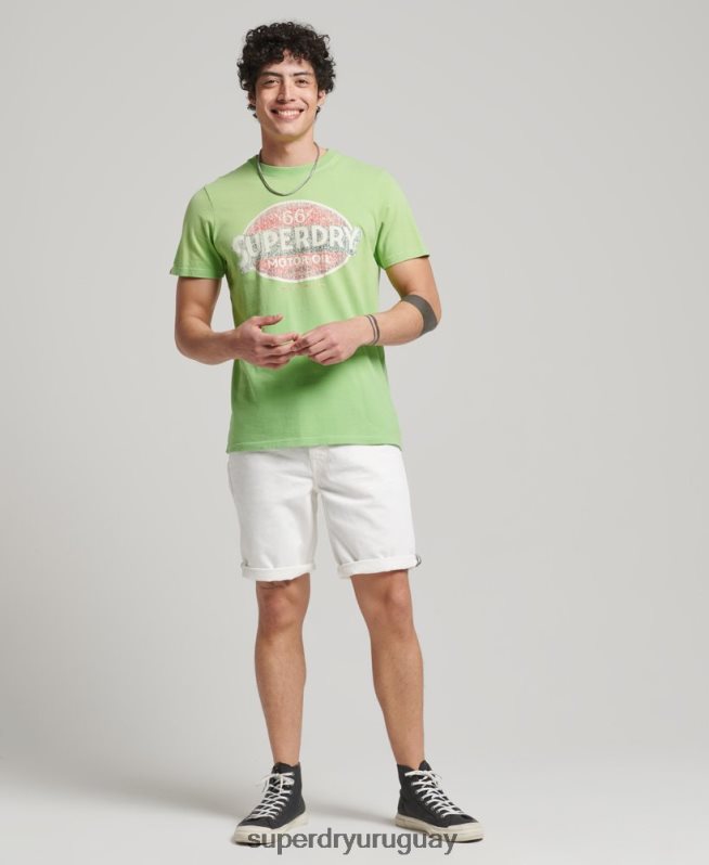 uy Superdry hombres short recto vintage de algodón orgánico blanco DT2N8Z300 ropa