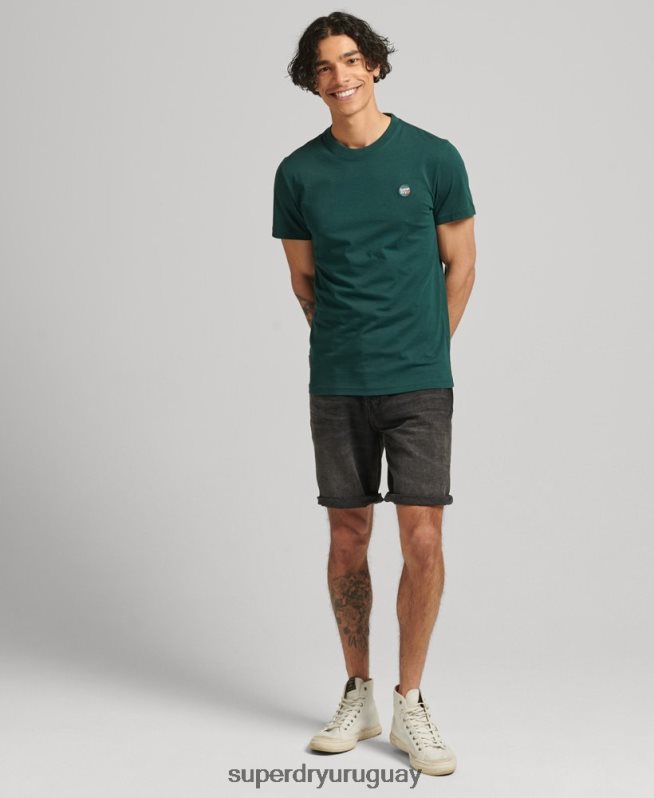 uy Superdry hombres short recto vintage de algodón orgánico negro DT2N8Z280 ropa