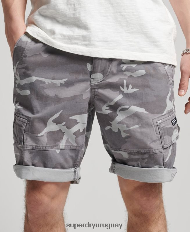 uy Superdry hombres shorts cargo básicos gris claro DT2N8Z334 ropa