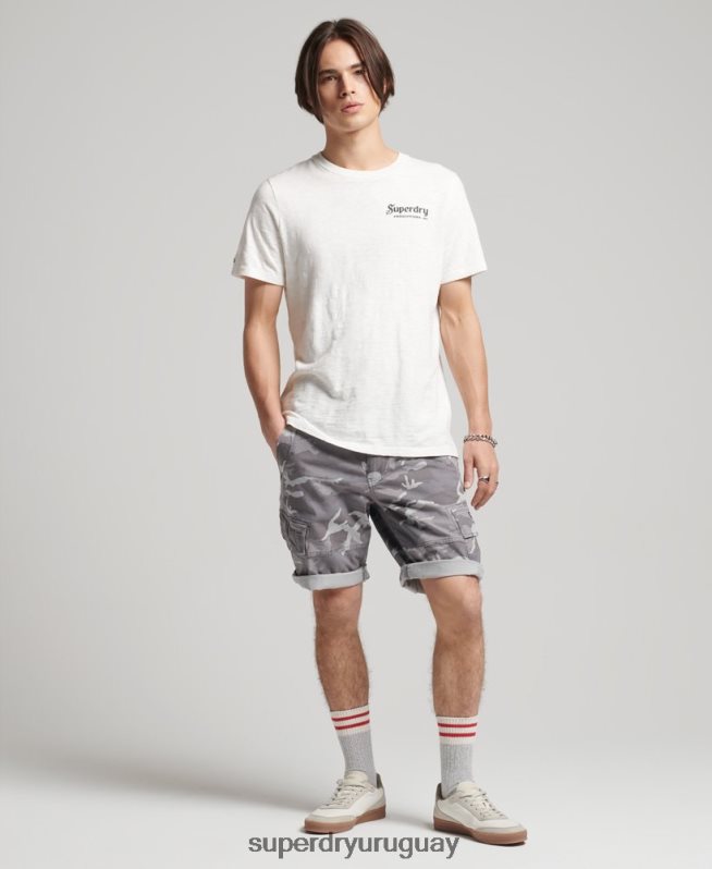 uy Superdry hombres shorts cargo básicos gris claro DT2N8Z334 ropa