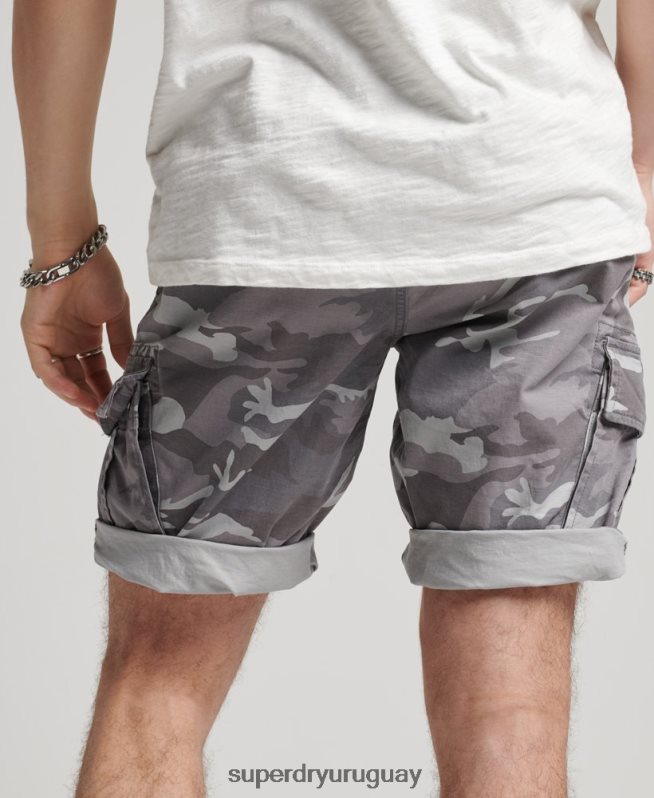 uy Superdry hombres shorts cargo básicos gris claro DT2N8Z334 ropa