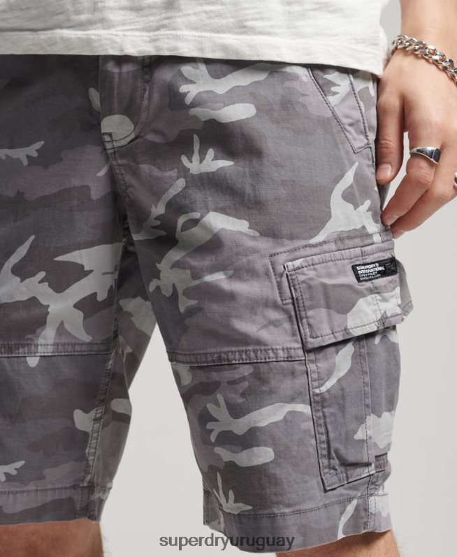 uy Superdry hombres shorts cargo básicos gris claro DT2N8Z334 ropa