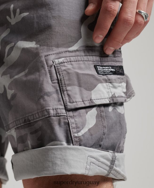 uy Superdry hombres shorts cargo básicos gris claro DT2N8Z334 ropa
