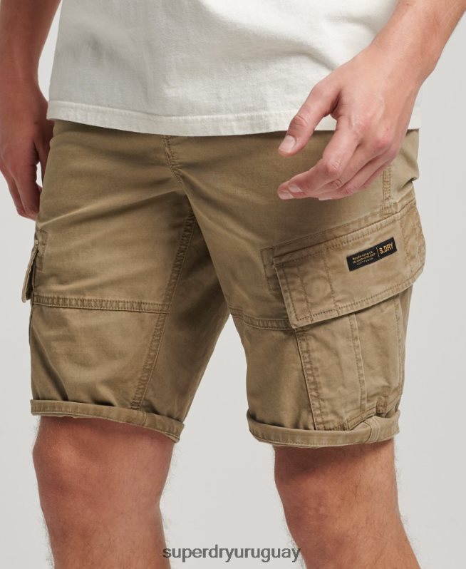 uy Superdry hombres shorts cargo con núcleo de algodón orgánico beige DT2N8Z252 ropa