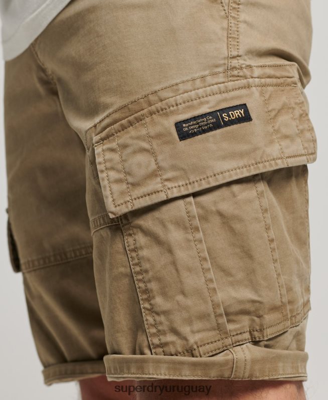 uy Superdry hombres shorts cargo con núcleo de algodón orgánico beige DT2N8Z252 ropa
