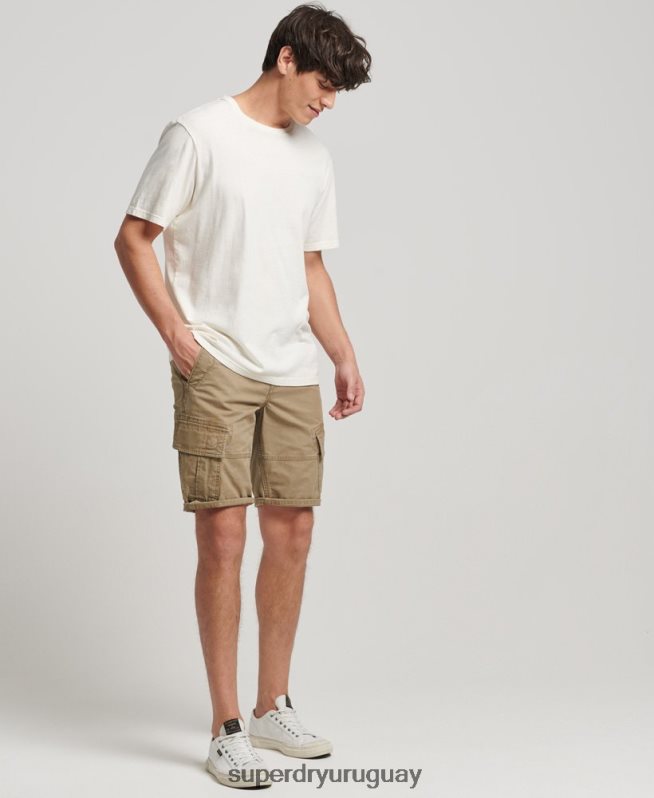uy Superdry hombres shorts cargo con núcleo de algodón orgánico beige DT2N8Z252 ropa