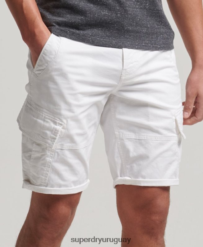 uy Superdry hombres shorts cargo con núcleo de algodón orgánico blanco DT2N8Z279 ropa