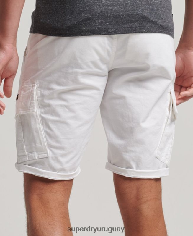 uy Superdry hombres shorts cargo con núcleo de algodón orgánico blanco DT2N8Z279 ropa