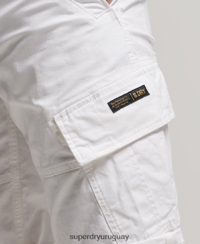 uy Superdry hombres shorts cargo con núcleo de algodón orgánico blanco DT2N8Z279 ropa