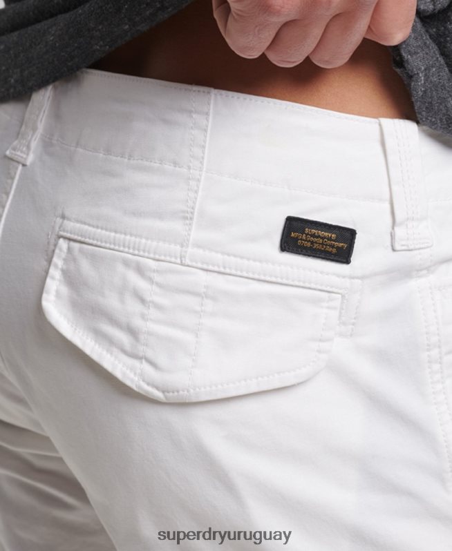 uy Superdry hombres shorts cargo con núcleo de algodón orgánico blanco DT2N8Z279 ropa