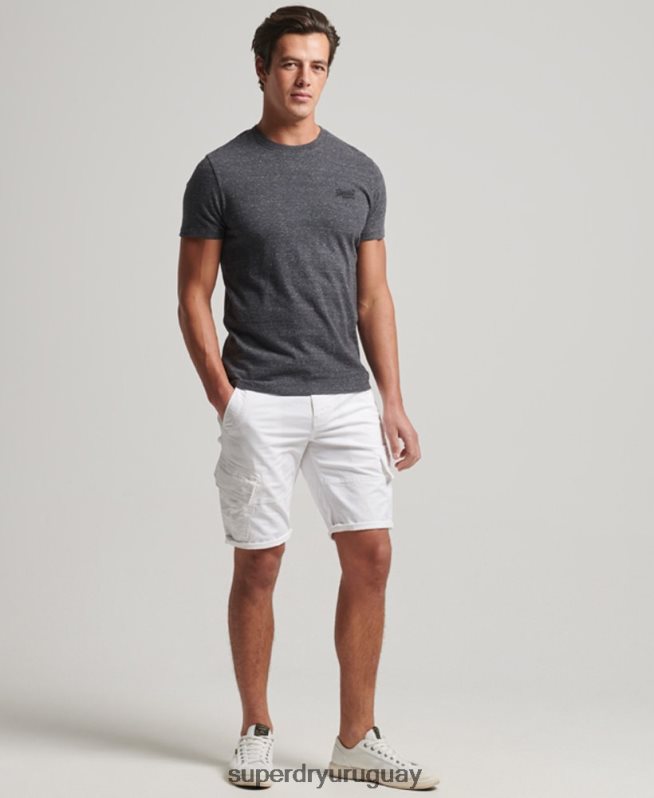 uy Superdry hombres shorts cargo con núcleo de algodón orgánico blanco DT2N8Z279 ropa