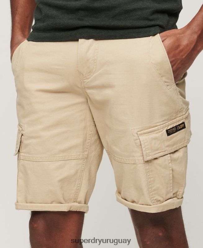 uy Superdry hombres shorts cargo con núcleo de algodón orgánico crema DT2N8Z248 ropa