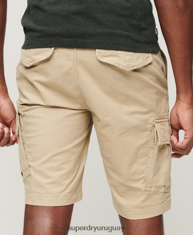 uy Superdry hombres shorts cargo con núcleo de algodón orgánico crema DT2N8Z248 ropa