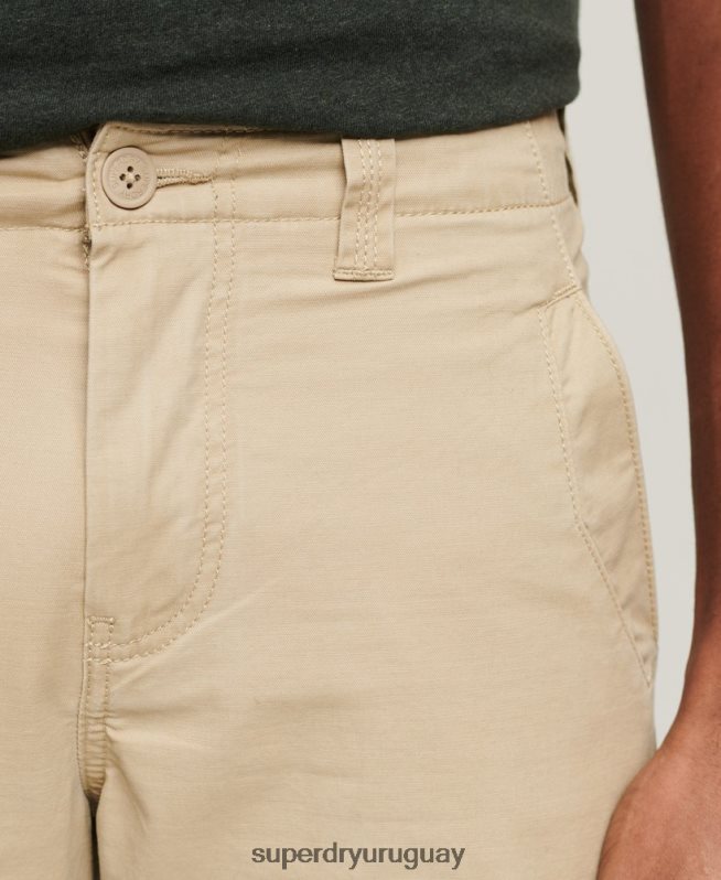 uy Superdry hombres shorts cargo con núcleo de algodón orgánico crema DT2N8Z248 ropa