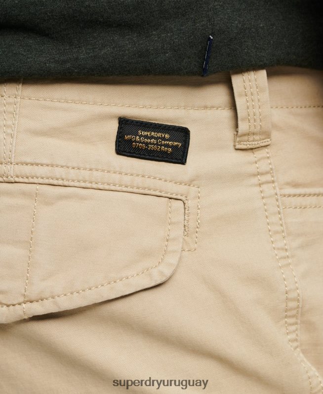 uy Superdry hombres shorts cargo con núcleo de algodón orgánico crema DT2N8Z248 ropa