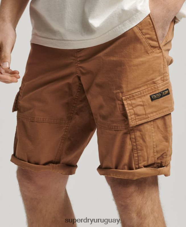 uy Superdry hombres shorts cargo con núcleo de algodón orgánico marrón DT2N8Z109 ropa