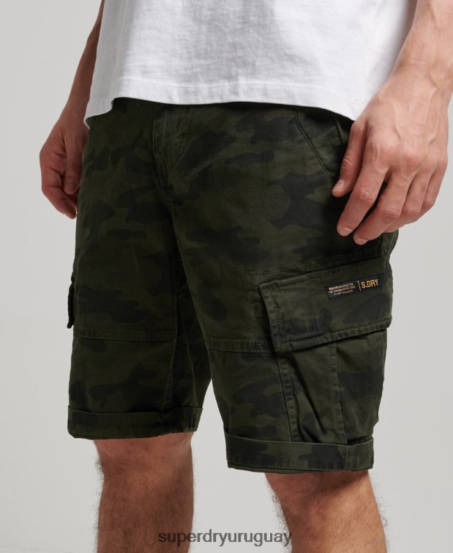 uy Superdry hombres shorts cargo con núcleo de algodón orgánico verde DT2N8Z268 ropa