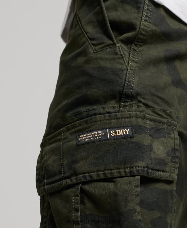 uy Superdry hombres shorts cargo con núcleo de algodón orgánico verde DT2N8Z268 ropa