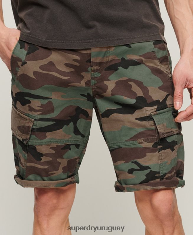 uy Superdry hombres shorts cargo con núcleo de algodón orgánico verde DT2N8Z325 ropa