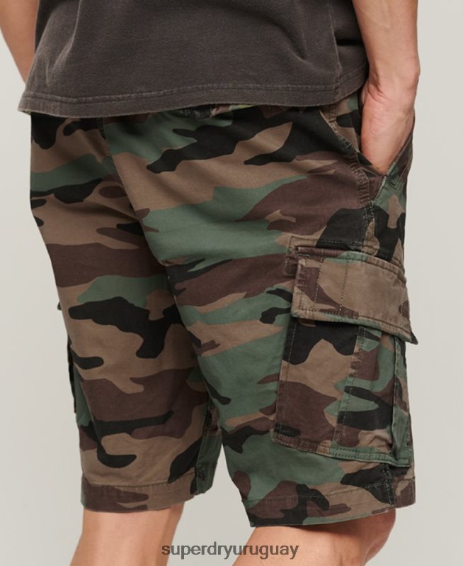 uy Superdry hombres shorts cargo con núcleo de algodón orgánico verde DT2N8Z325 ropa